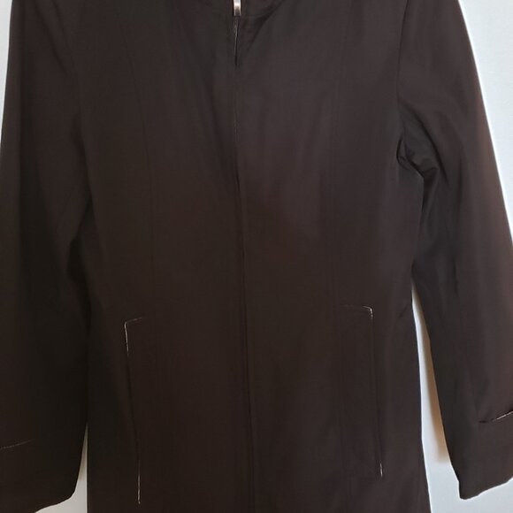 Women Trench Coat, David Barry, Black hooded , Size 6 US - Picture 3 of 4